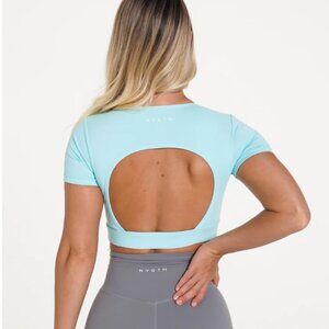 Nvgtn Open Back Workout Crop Top Size Small